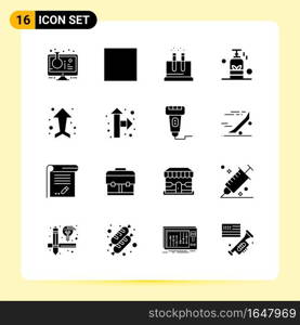 16 Creative Icons for Modern website design and responsive mobile apps. 16 Glyph Symbols Signs on White Background. 16 Icon Pack.. Creative Black Icon vector background