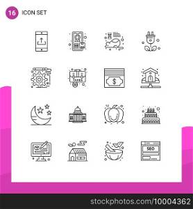 16 Creative Icons Modern Signs and Symbols of accounting, development, mouse, design, green Editable Vector Design Elements