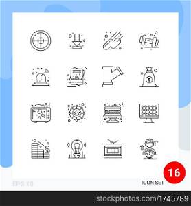 16 Creative Icons Modern Signs and Symbols of ambulance, gym, full, fitness, diet Editable Vector Design Elements
