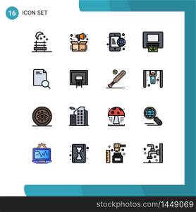16 Creative Icons Modern Signs and Symbols of basket, file, global, research, money Editable Creative Vector Design Elements