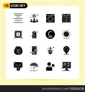 16 Creative Icons Modern Signs and Symbols of battery, mining, seo, currency, web Editable Vector Design Elements