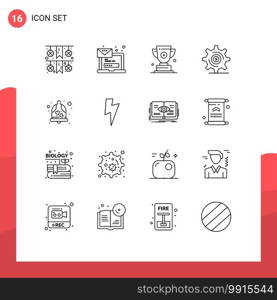 16 Creative Icons Modern Signs and Symbols of bell, money, trophy, investment, first Editable Vector Design Elements