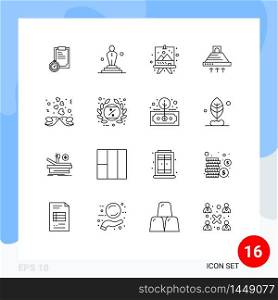 16 Creative Icons Modern Signs and Symbols of birds, exhaust, board, kitchen, hood Editable Vector Design Elements
