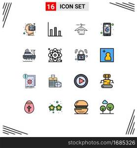 16 Creative Icons Modern Signs and Symbols of boat, mobile, hanger, egg, cell Editable Creative Vector Design Elements