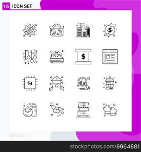 16 Creative Icons Modern Signs and Symbols of christmas, accessories, city, investment, chargeback Editable Vector Design Elements