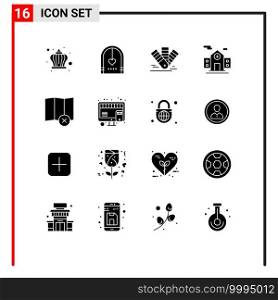 16 Creative Icons Modern Signs and Symbols of clear, building, wedding, hospital, pms Editable Vector Design Elements