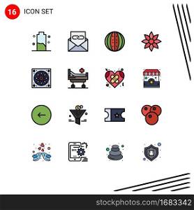 16 Creative Icons Modern Signs and Symbols of clematis, amaryllis, email, watermelon, fruit Editable Creative Vector Design Elements