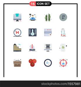 16 Creative Icons Modern Signs and Symbols of clinic, ruble, bamboo, finance, coin Editable Pack of Creative Vector Design Elements
