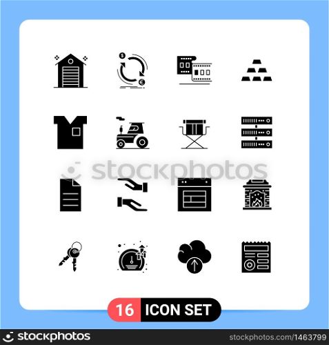 16 Creative Icons Modern Signs and Symbols of clothes, gold bar, convert, gold, strip Editable Vector Design Elements