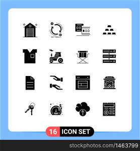 16 Creative Icons Modern Signs and Symbols of clothes, gold bar, convert, gold, strip Editable Vector Design Elements