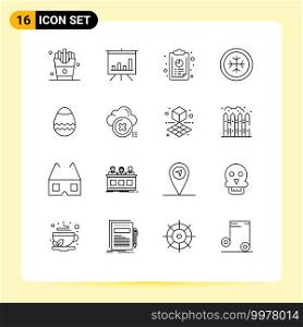 16 Creative Icons Modern Signs and Symbols of cloud, egg, analytics, easter, frost Editable Vector Design Elements
