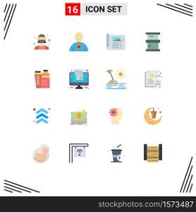 16 Creative Icons Modern Signs and Symbols of drink, hazardous, paper, chemistry, biochemistry Editable Pack of Creative Vector Design Elements