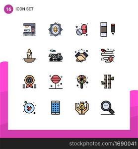 16 Creative Icons Modern Signs and Symbols of easter, candle, forming, edit, column Editable Creative Vector Design Elements