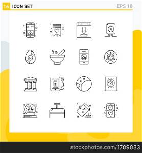 16 Creative Icons Modern Signs and Symbols of easter, play, browser, computing, music Editable Vector Design Elements