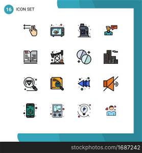 16 Creative Icons Modern Signs and Symbols of education, back to school, plumber, conversation, popup Editable Creative Vector Design Elements