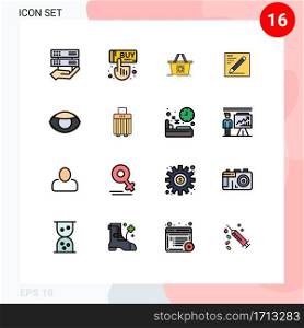 16 Creative Icons Modern Signs and Symbols of face, education, cart, text, browser Editable Creative Vector Design Elements