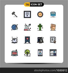 16 Creative Icons Modern Signs and Symbols of file, clock, insignia, timer, watch Editable Creative Vector Design Elements