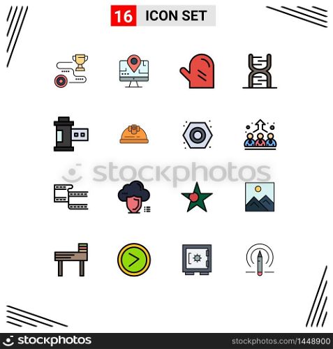 16 Creative Icons Modern Signs and Symbols of genetic, code, education, chain, meal Editable Creative Vector Design Elements
