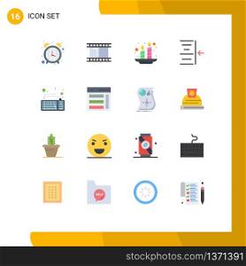16 Creative Icons Modern Signs and Symbols of hardware, computer, candles, text, indent Editable Pack of Creative Vector Design Elements