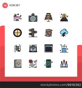 16 Creative Icons Modern Signs and Symbols of household, decoration, weather, money, charity Editable Creative Vector Design Elements