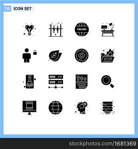 16 Creative Icons Modern Signs and Symbols of human, avatar, online, desk, living Editable Vector Design Elements