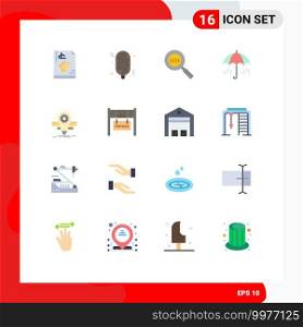 16 Creative Icons Modern Signs and Symbols of idea, spring, code, weather, umbrella Editable Pack of Creative Vector Design Elements