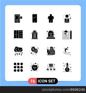 16 Creative Icons Modern Signs and Symbols of interior, personal, iphone, modern, business Editable Vector Design Elements