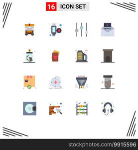 16 Creative Icons Modern Signs and Symbols of investment, banking, options, viral video, video advertising Editable Pack of Creative Vector Design Elements