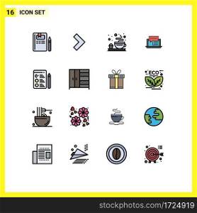16 Creative Icons Modern Signs and Symbols of job, social, plate, online, dialog Editable Creative Vector Design Elements
