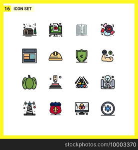 16 Creative Icons Modern Signs and Symbols of layout, valentine, application, love, candy Editable Creative Vector Design Elements