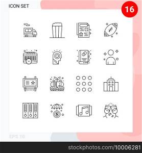 16 Creative Icons Modern Signs and Symbols of light, time, real, schedule, football Editable Vector Design Elements
