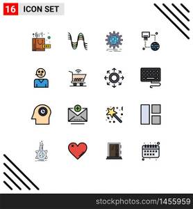 16 Creative Icons Modern Signs and Symbols of monitor, technology, sound, internet, world wide Editable Creative Vector Design Elements