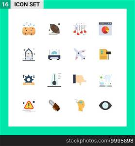 16 Creative Icons Modern Signs and Symbols of mosque, presentation, game, internet, valentine Editable Pack of Creative Vector Design Elements