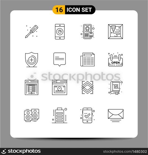 16 Creative Icons Modern Signs and Symbols of news, comment, tracking, chat, healthcare Editable Vector Design Elements