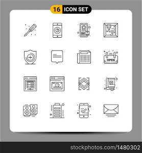 16 Creative Icons Modern Signs and Symbols of news, comment, tracking, chat, healthcare Editable Vector Design Elements