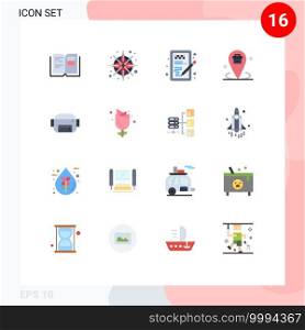 16 Creative Icons Modern Signs and Symbols of placeholder, location, creative, corporate, learning Editable Pack of Creative Vector Design Elements