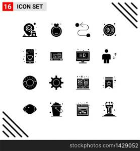 16 Creative Icons Modern Signs and Symbols of presentation, dating, destination, app, health care Editable Vector Design Elements