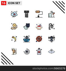 16 Creative Icons Modern Signs and Symbols of role, time, chemistry, hold, clock Editable Creative Vector Design Elements