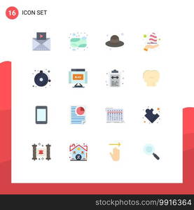 16 Creative Icons Modern Signs and Symbols of school, alarm, brim, care, hand Editable Pack of Creative Vector Design Elements