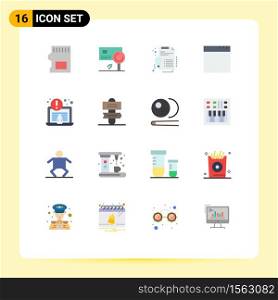 16 Creative Icons Modern Signs and Symbols of security, antivirus, fraud, windows, solution Editable Pack of Creative Vector Design Elements