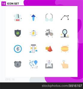 16 Creative Icons Modern Signs and Symbols of security, confirm, direction, point, anchor Editable Pack of Creative Vector Design Elements