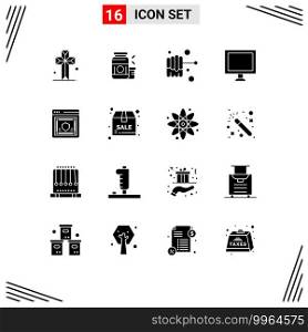 16 Creative Icons Modern Signs and Symbols of security, password, supplement, network, display Editable Vector Design Elements