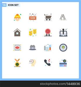 16 Creative Icons Modern Signs and Symbols of shack, house, shopping, home, repair Editable Pack of Creative Vector Design Elements
