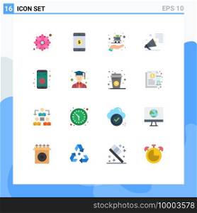 16 Creative Icons Modern Signs and Symbols of share, bluetooth, cart, promote, megaphone Editable Pack of Creative Vector Design Elements