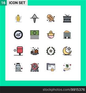 16 Creative Icons Modern Signs and Symbols of sleep, st, cream, parade, instrument Editable Creative Vector Design Elements
