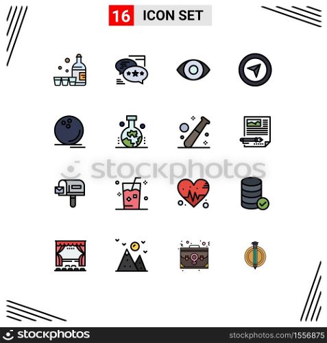 16 Creative Icons Modern Signs and Symbols of sport, bowling, sms, pointer, cursor Editable Creative Vector Design Elements