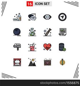 16 Creative Icons Modern Signs and Symbols of sport, bowling, sms, pointer, cursor Editable Creative Vector Design Elements
