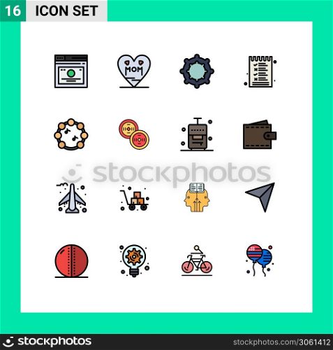 16 Creative Icons Modern Signs and Symbols of virtuoso, music, mother, options, list Editable Creative Vector Design Elements