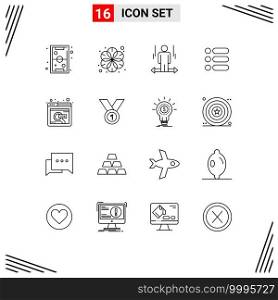 16 Creative Icons Modern Signs and Symbols of write, task, spa, list, left Editable Vector Design Elements