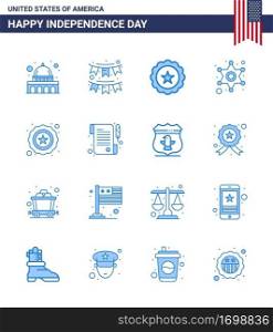 16 Creative USA Icons Modern Independence Signs and 4th July Symbols of police  star  garland  police  usa Editable USA Day Vector Design Elements